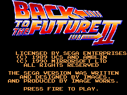 Back to the Future Part II (Europe) Title Screen